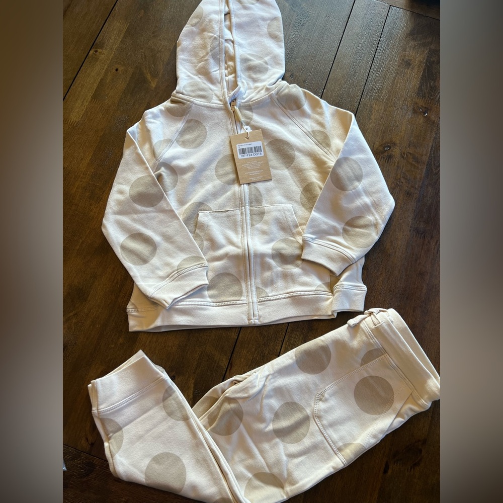 Angel Dear Beige Dot Hoodie and Joggers Set